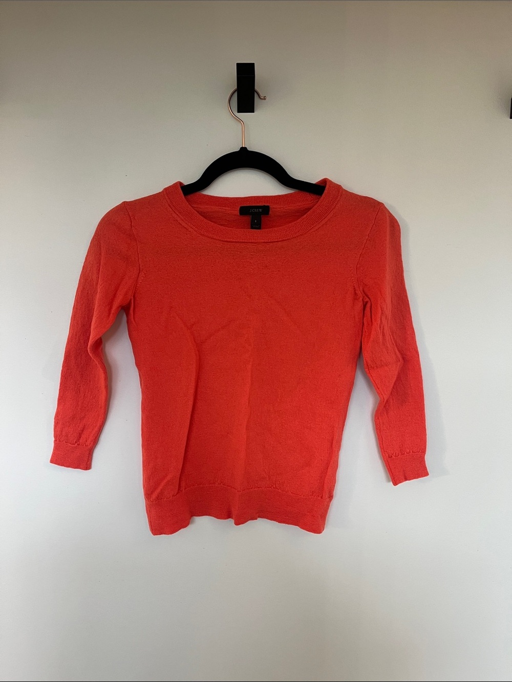 J. Crew Coral-Red Scoop Neck Sweater